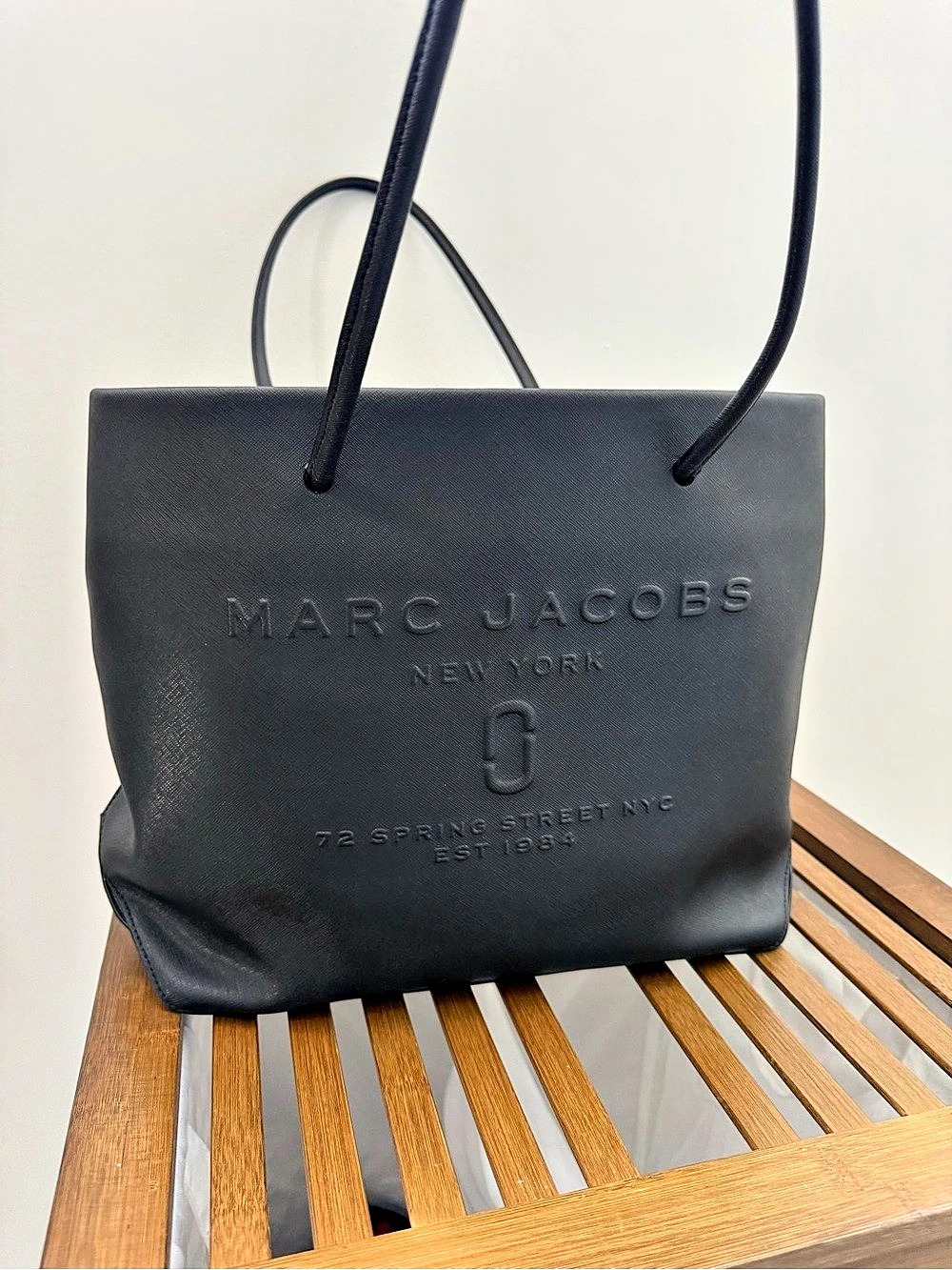 Marc Jacobs Logo Shopper East/West Tote Black